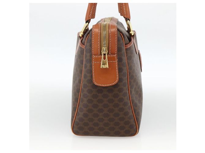 Céline CELINE Macadam Canvas Hand Bag PVC Leather Brown Gold - vista 3