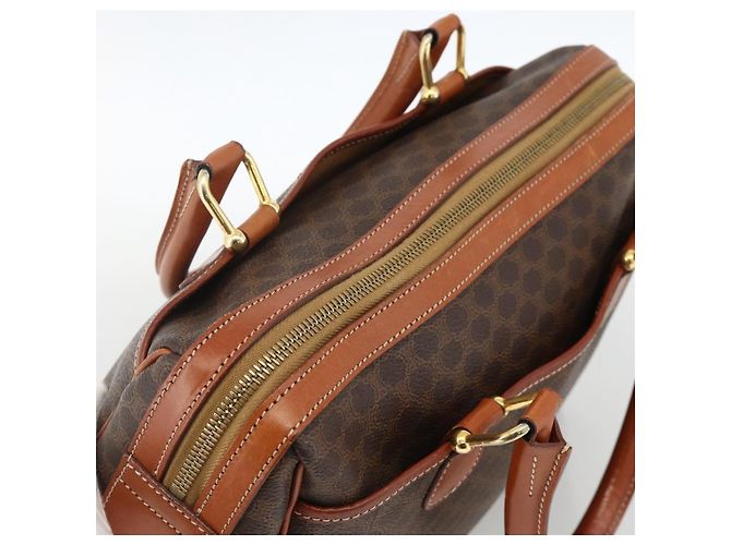 Céline CELINE Macadam Canvas Hand Bag PVC Leather Brown Gold - vista 6