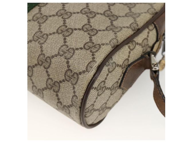 GUCCI GG Supreme Web Sherry Line Shoulder Bag PVC Beige Gold - vista 15