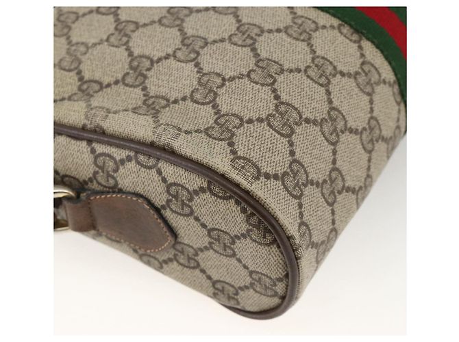 GUCCI GG Supreme Web Sherry Line Shoulder Bag PVC Beige Gold - vista 16