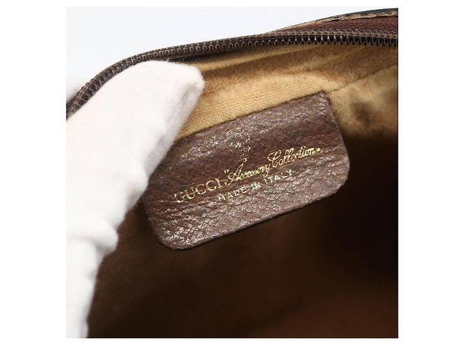 GUCCI GG Supreme Web Sherry Line Shoulder Bag PVC Beige Gold - vista 17