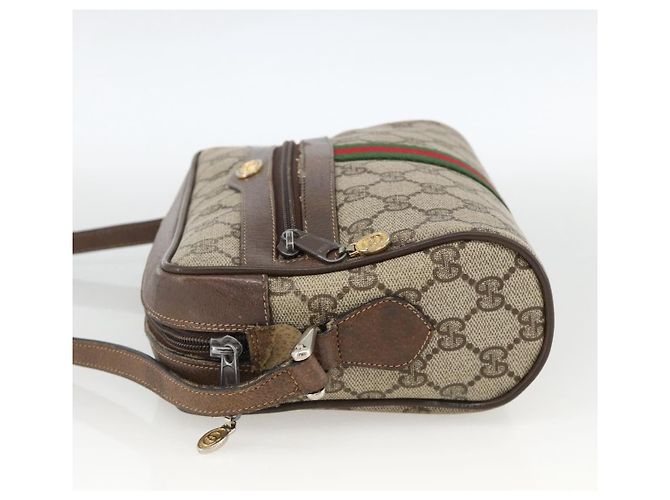 GUCCI GG Supreme Web Sherry Line Shoulder Bag PVC Beige Gold - vista 3