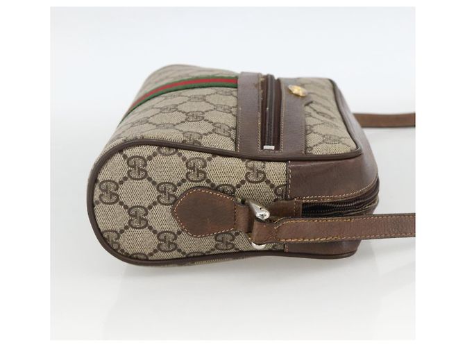 GUCCI GG Supreme Web Sherry Line Shoulder Bag PVC Beige Gold - vista 4