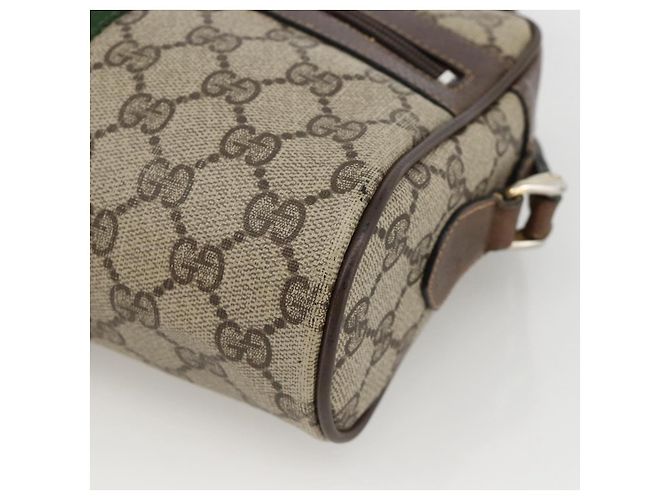 GUCCI GG Supreme Web Sherry Line Shoulder Bag PVC Beige Gold - vista 9