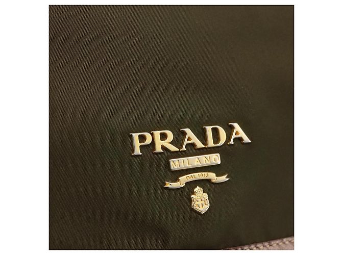 PRADA Shoulder Bag Nylon Khaki Gold - vista 19