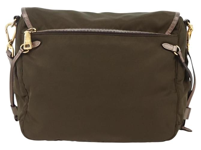 PRADA Shoulder Bag Nylon Khaki Gold - vista 2