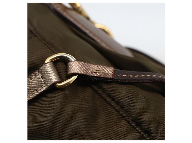PRADA Shoulder Bag Nylon Khaki Gold - vista 9