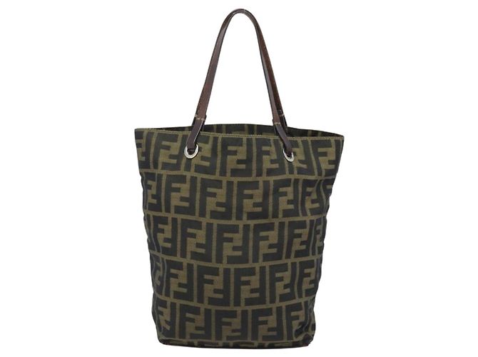 FENDI Zucca Canvas Hand Bag Black Brown - vista 2