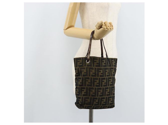 FENDI Zucca Canvas Hand Bag Black Brown - vista 20