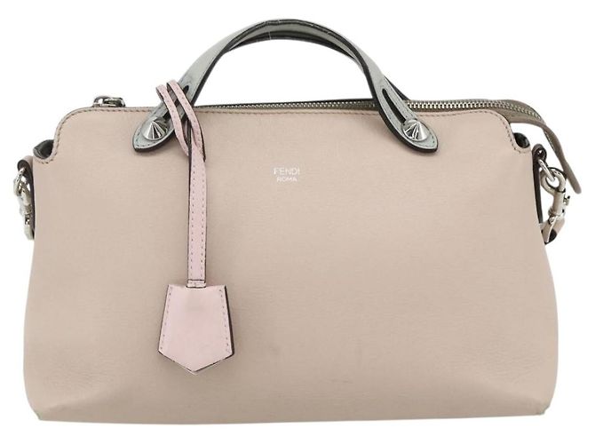 FENDI By The Way Shoulder Bag Leather 2way Beige Silver - vista 13