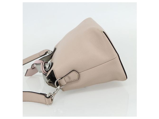 FENDI By The Way Shoulder Bag Leather 2way Beige Silver - vista 3