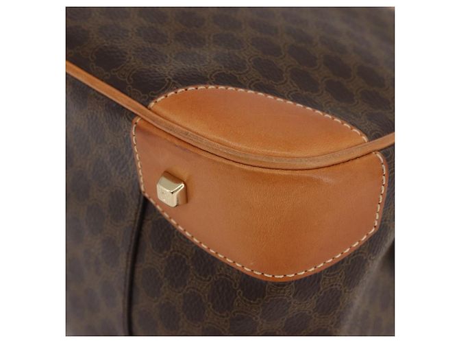 Céline CELINE Macadam Canvas Hand Bag PVC Leather Brown Gold - vista 14