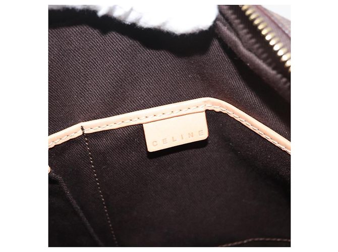 Céline CELINE Macadam Canvas Hand Bag PVC Leather Brown Gold - vista 17