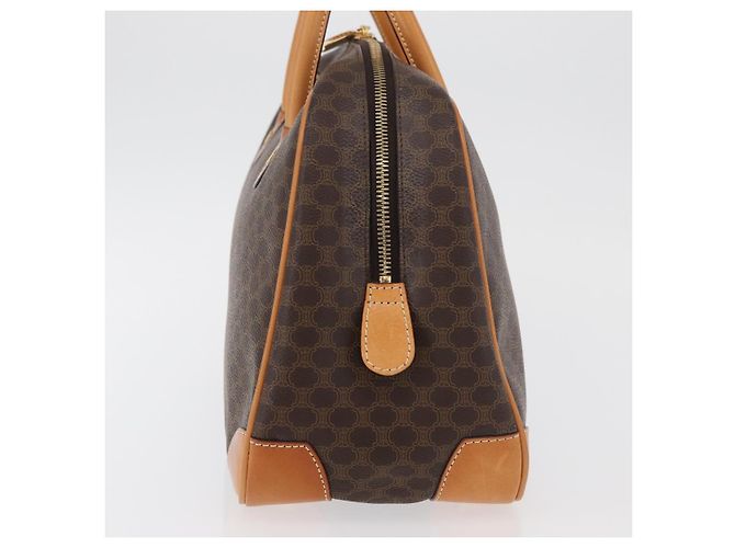 Céline CELINE Macadam Canvas Hand Bag PVC Leather Brown Gold - vista 3