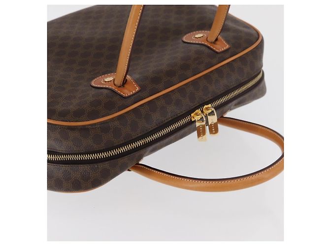 Céline CELINE Macadam Canvas Hand Bag PVC Leather Brown Gold - vista 6