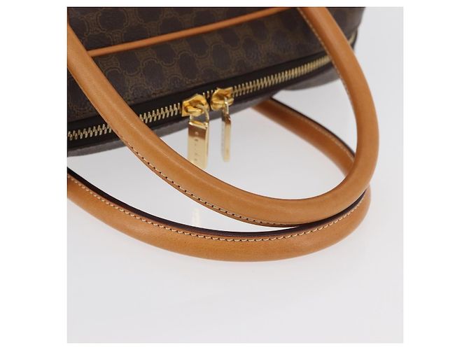 Céline CELINE Macadam Canvas Hand Bag PVC Leather Brown Gold - vista 7