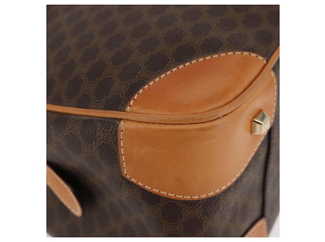 Céline CELINE Macadam Canvas Hand Bag PVC Leather Brown Gold - vista 9