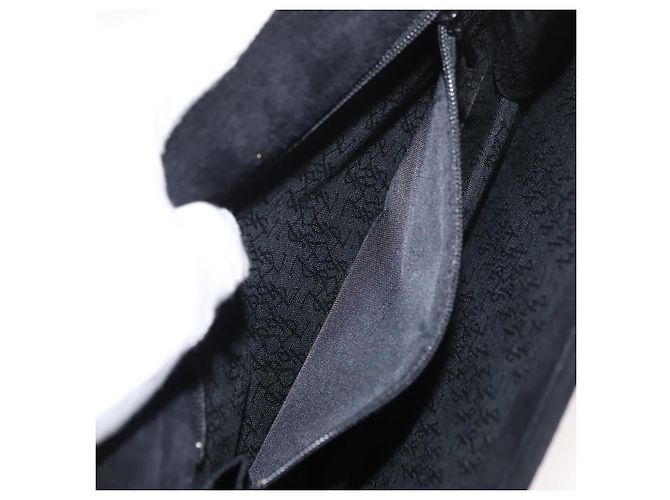 SAINT LAURENT Shoulder Bag Suede Black Gold Silver - vista 12