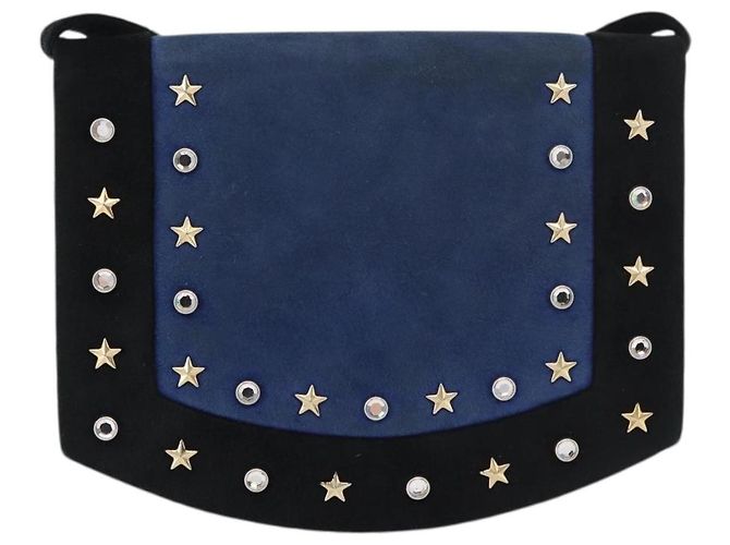 SAINT LAURENT Shoulder Bag Suede Black Gold Silver - vista 13