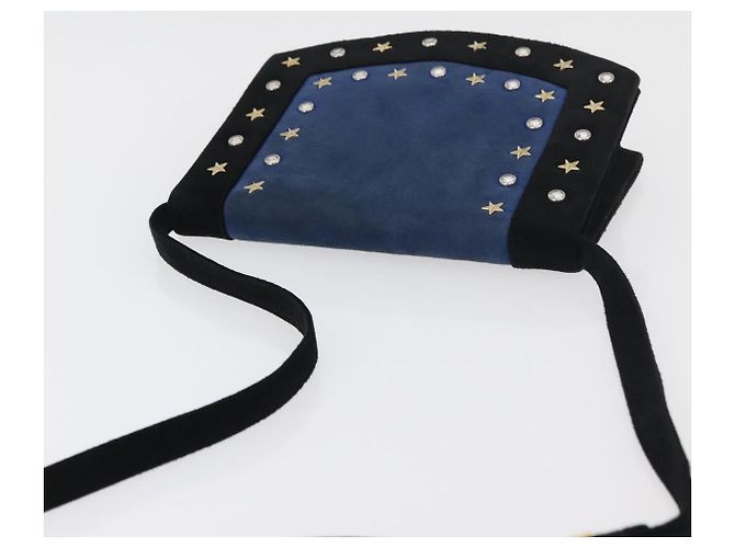 SAINT LAURENT Shoulder Bag Suede Black Gold Silver - vista 6
