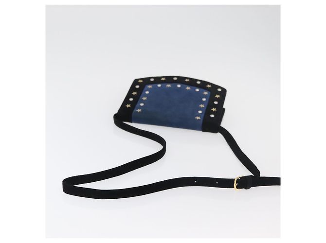 SAINT LAURENT Shoulder Bag Suede Black Gold Silver - vista 7