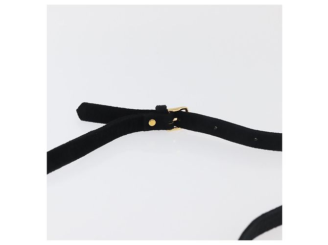 SAINT LAURENT Shoulder Bag Suede Black Gold Silver - vista 8
