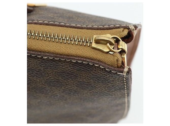 Céline CELINE Macadam Canvas Hand Bag PVC Leather Brown Gold - vista 10