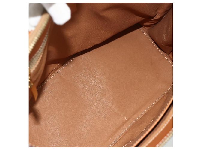 Céline CELINE Macadam Canvas Hand Bag PVC Leather Brown Gold - vista 11