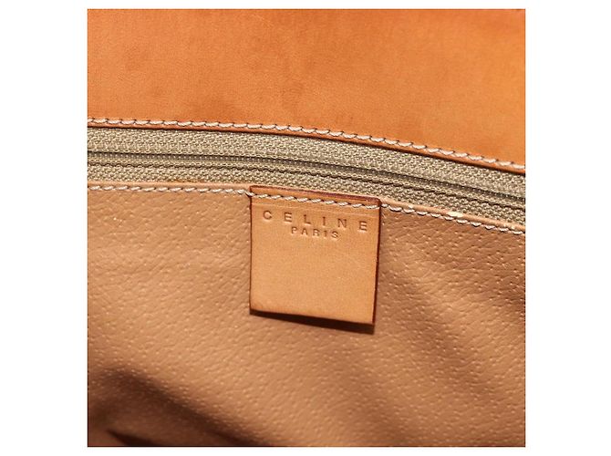 Céline CELINE Macadam Canvas Hand Bag PVC Leather Brown Gold - vista 17