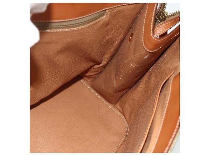 Céline CELINE Macadam Canvas Hand Bag PVC Leather Brown Gold - vista 18
