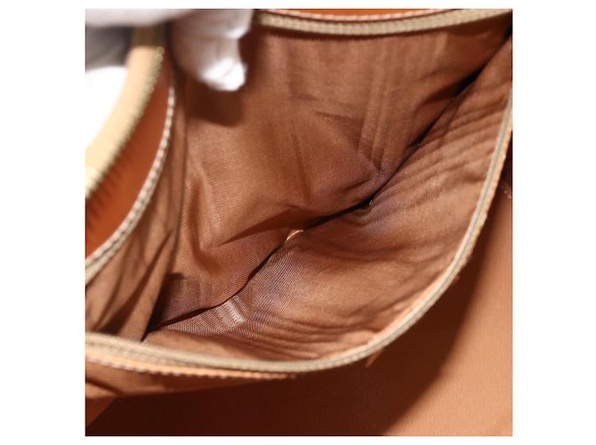 Céline CELINE Macadam Canvas Hand Bag PVC Leather Brown Gold - vista 21