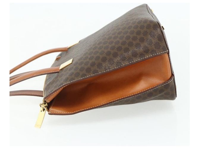 Céline CELINE Macadam Canvas Hand Bag PVC Leather Brown Gold - vista 3