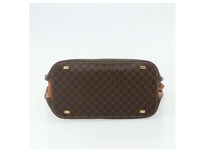 Céline CELINE Macadam Canvas Hand Bag PVC Leather Brown Gold - vista 5