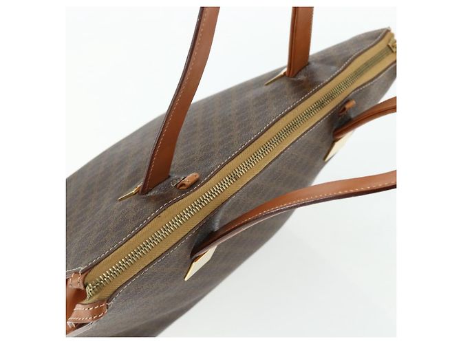 Céline CELINE Macadam Canvas Hand Bag PVC Leather Brown Gold - vista 6