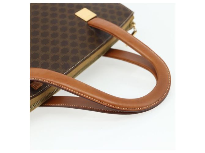 Céline CELINE Macadam Canvas Hand Bag PVC Leather Brown Gold - vista 7