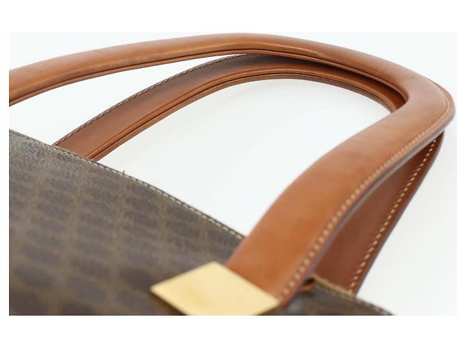 Céline CELINE Macadam Canvas Hand Bag PVC Leather Brown Gold - vista 8