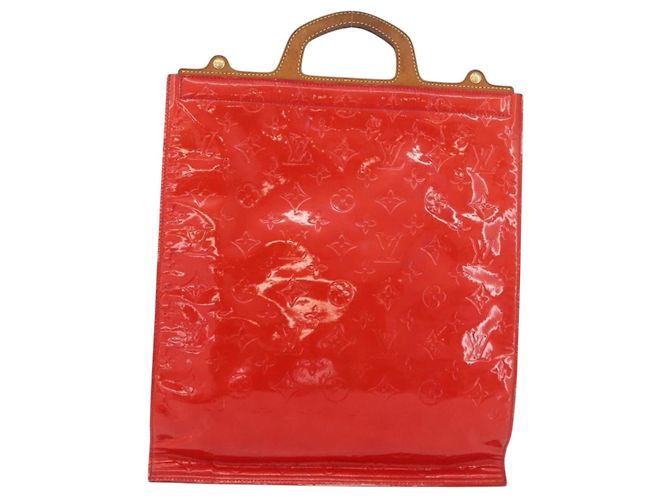 LOUIS VUITTON Monogram Vernis Stanton Tote Bag Red M91078 LV - vista 3
