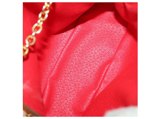 Céline CELINE Chain Shoulder Bag Leather Orange Gold - vista 11