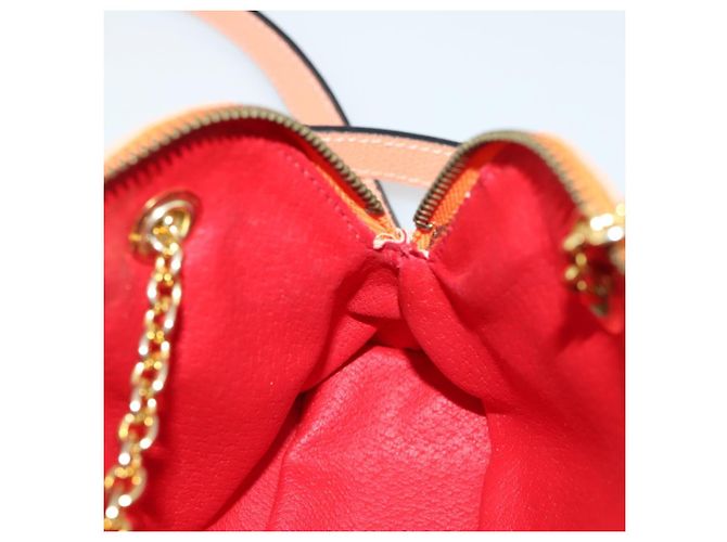 Céline CELINE Chain Shoulder Bag Leather Orange Gold - vista 18