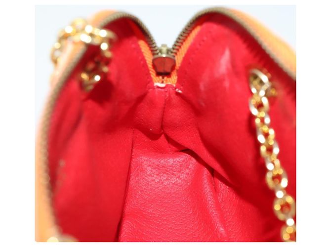 Céline CELINE Chain Shoulder Bag Leather Orange Gold - vista 19