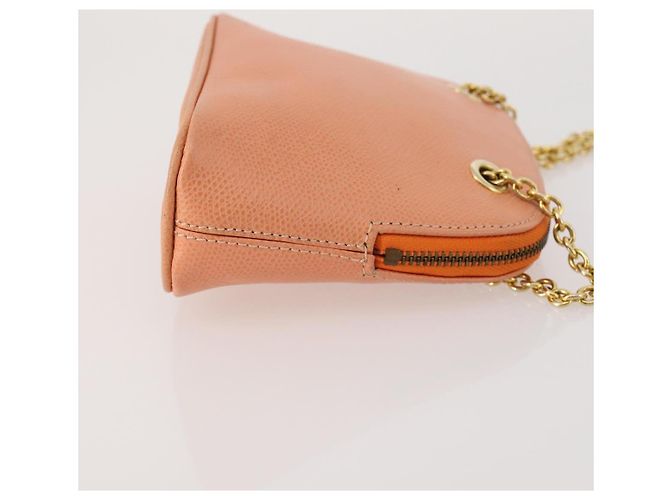 Céline CELINE Chain Shoulder Bag Leather Orange Gold - vista 3
