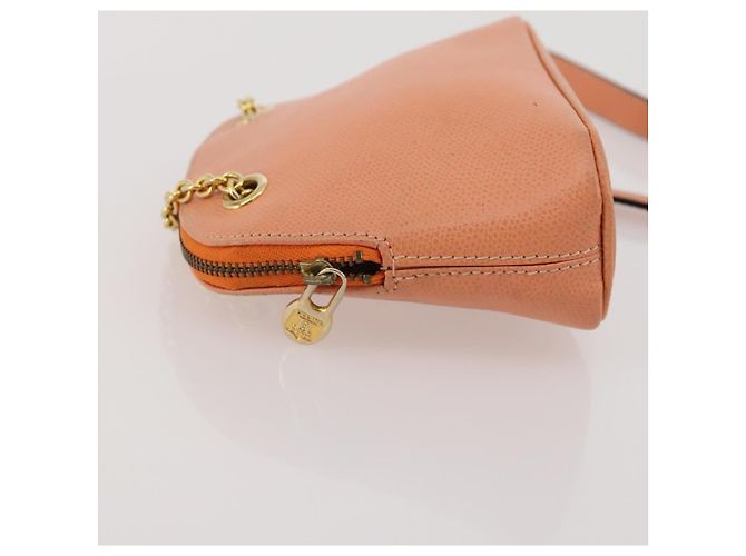 Céline CELINE Chain Shoulder Bag Leather Orange Gold - vista 4