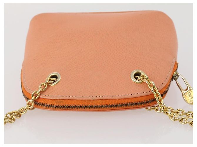 Céline CELINE Chain Shoulder Bag Leather Orange Gold - vista 6