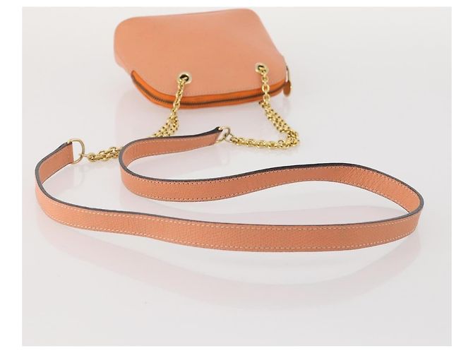 Céline CELINE Chain Shoulder Bag Leather Orange Gold - vista 7