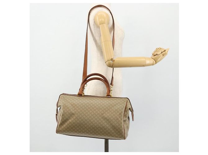 Céline CELINE Macadam Canvas Hand Bag PVC 2way Beige Gold - vista 24