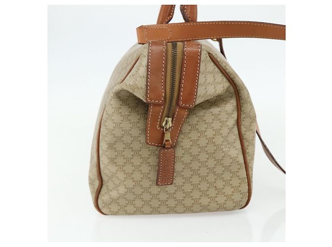 Céline CELINE Macadam Canvas Hand Bag PVC 2way Beige Gold - vista 3