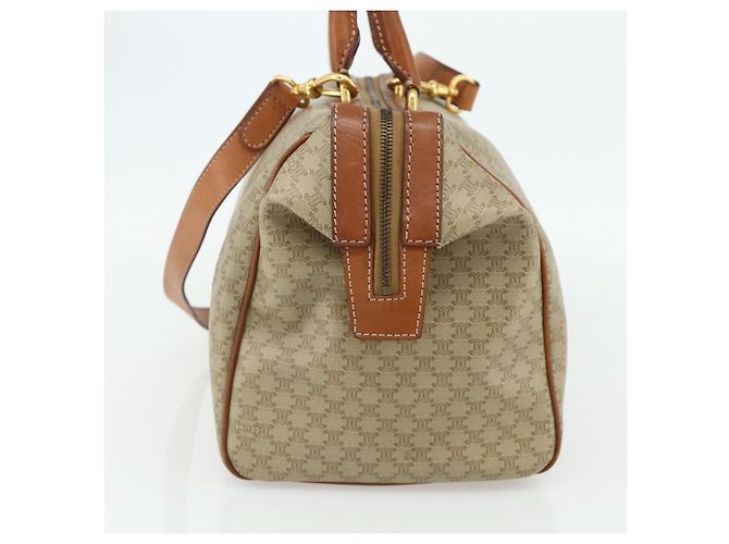 Céline CELINE Macadam Canvas Hand Bag PVC 2way Beige Gold - vista 4