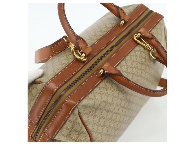 Céline CELINE Macadam Canvas Hand Bag PVC 2way Beige Gold - vista 6