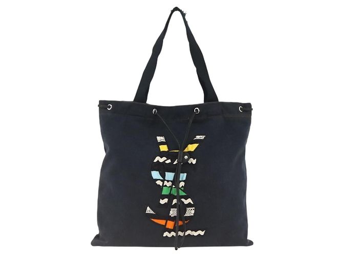 SAINT LAURENT Kahala Tote Bag Canvas Navy - vista 13