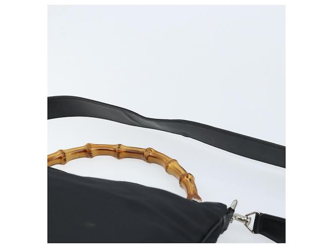 GUCCI Bamboo Shoulder Bag Nylon 2way Brown Silver - vista 14